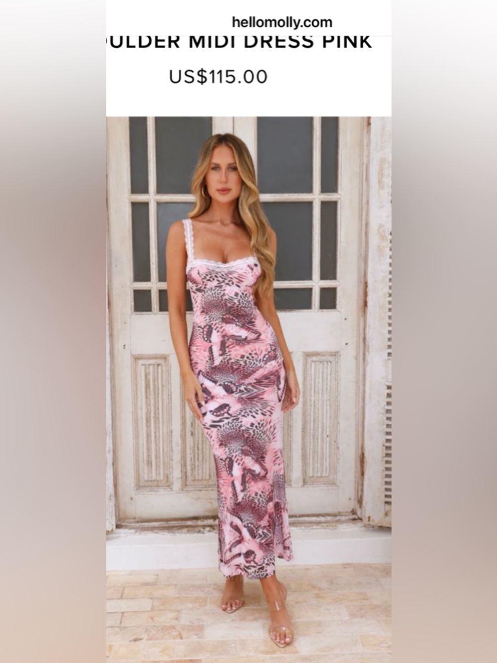 Hello Molly Saints & Secrets Pink and Magenta -Print Slip Dress with butterflies